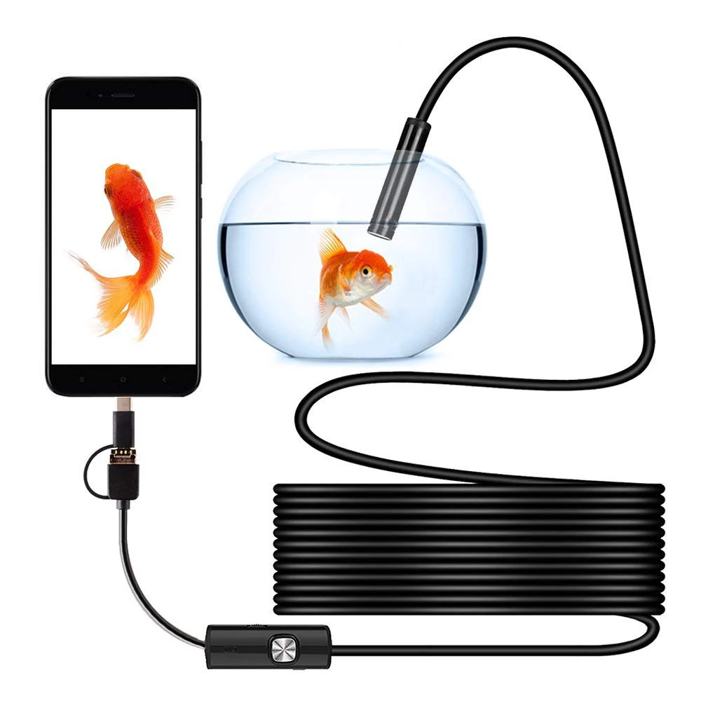 USB Android эндоскоп камера 1 м 2 провод тип c Инспекционная для ПК Phone Conduit