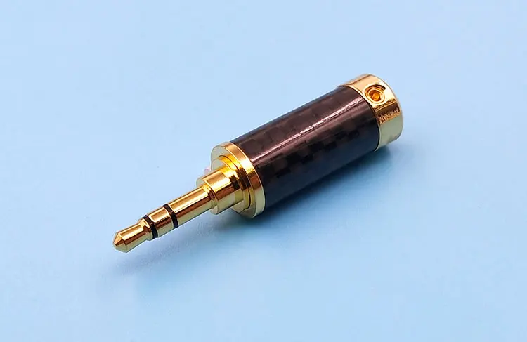 Pure copper plated carbon fiber upgrade 3 pole stereo headphone plug 3 5MM