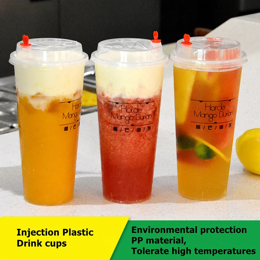 

20PCS Plastic Summer 0 Degree Ice Cool Water Cup Coffee Smoothie Fruit Juice Drink Beverage Iced Bottle Plastic Mugs With Lids