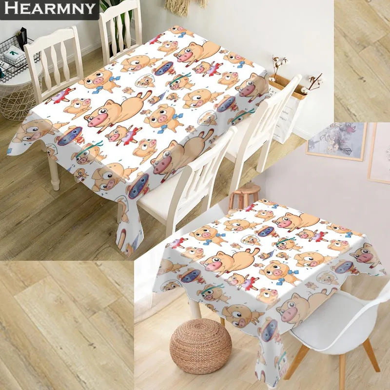 

Funny Pig And Cow Animal Tablecloth New Year Decorations Home Rectangular Party Table Covers Office Plain Kitchen Dining Table