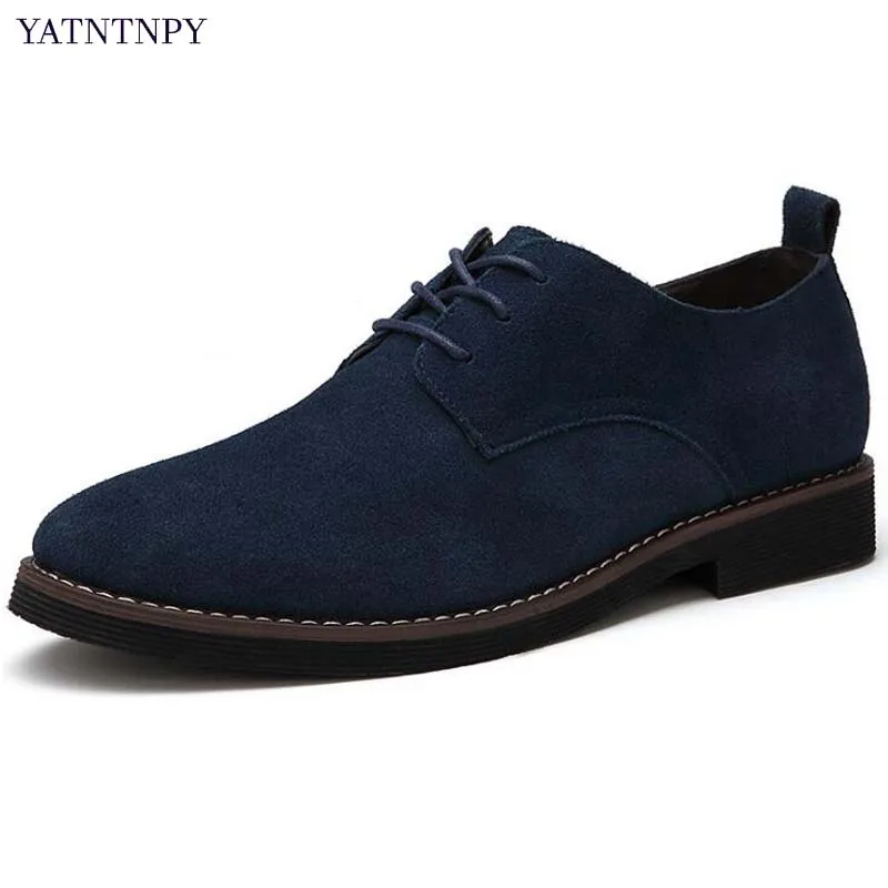 YATNTNPY Men business casual formal dress shoes genuine swede leather ...