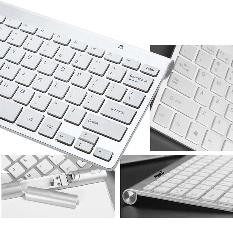 Ультратонкая беспроводная клавиатура 2,4G мышь комплект комбо для Macbook Mac Windows для Android tv Box ноутбук ПК компьютер