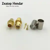 100Pcs Brass SMA Male Plug RF Coax Jack Crimp for RG5 RG6 5D-FB H155 LMR300 Cable Straight Connector