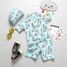 Купальный костюм для девочек с рисунком пони, синий купальный костюм для малышей Детские спа купальник пляжная одежда купальный костюм для мальчика