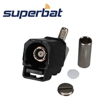 Superbat 10 шт. РФ разъем Fakra обжимной Джек Женский Угловые черный/9005 для коаксиального кабеля RG316 RG174 LMR100