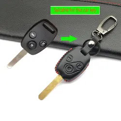 2017 г. модный стиль 100% верхний слой кожи случай Автомобильный ключ для Honda Accord Civic CR-V CRV удаленный ключевой чехол 3 кнопки ключ оболочки
