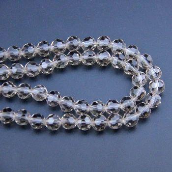 

6mm Glass Round Shape Loose Spacer Bead Silver Peach K9 Crystal 32 Faceted Ball Beads For Home Decoration