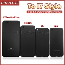 Matte Black Housing For iPhone 5 5s SE 6 6S 6Plus 6sPlus Aluminum Metal Back Case Battery Door Cover Replacement Like 7 style