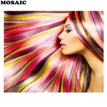 Diy на заказ фото, алмазная вышивка полная, квадратная/круглая, сделай сам, алмазная живопись Красота Волосы вышивка крестом, 5D, мозаика, ремесло, подарки для девочек