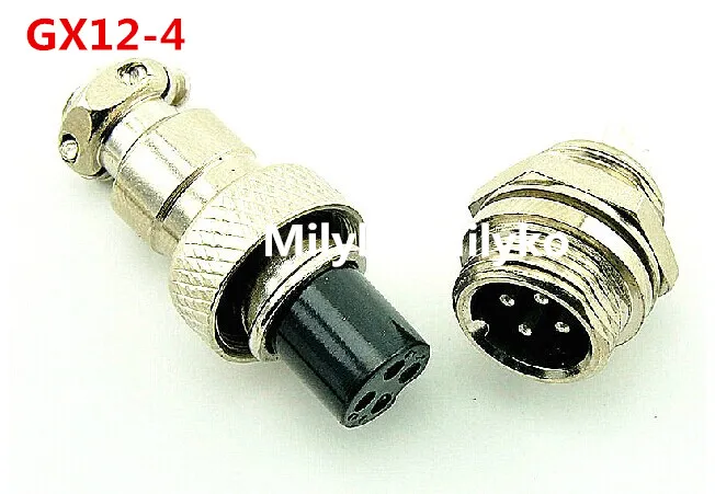 

20pair Male & Female Diameter 12mm Wire Panel Connector GX12 4P GX12-4 M12 circular connector Socket Plug