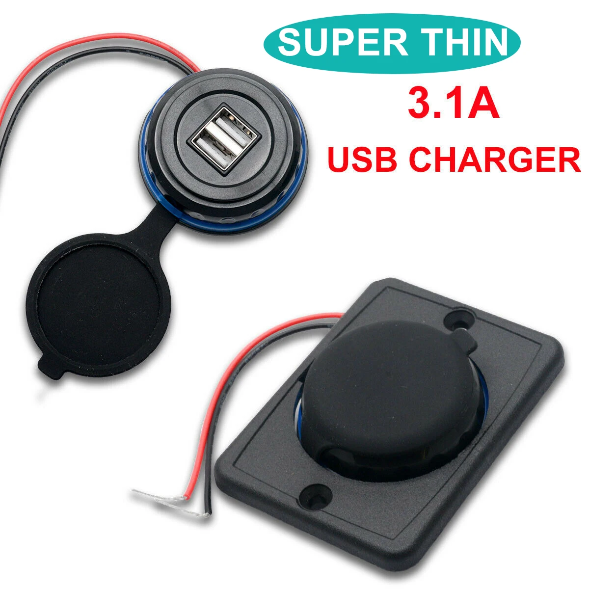 Мини 2 порта USB зарядное устройство 12 в разъем питания транспортного средства 3.1A
