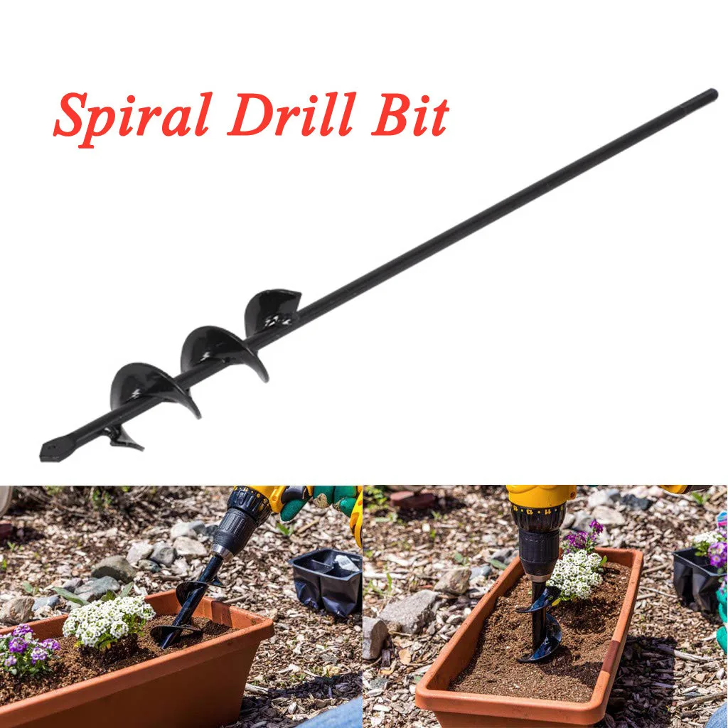 Garden Auger Spiral Drill Bit Roto Flower Planter Bulb HEX Shaft Drill