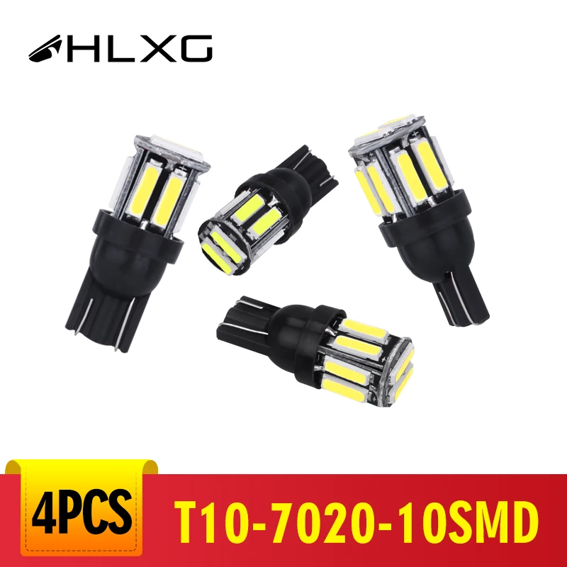 

hlxg 4Pcs W5W Led Bulb 194 168 T10 Auto Car Interior Dome Reading Lamp License Plate Light Clearance Led Bulb Accessories 12V