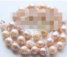 Xiuli 003522 17 “10mm rosa barroco Renacido keshi collar de las perlas