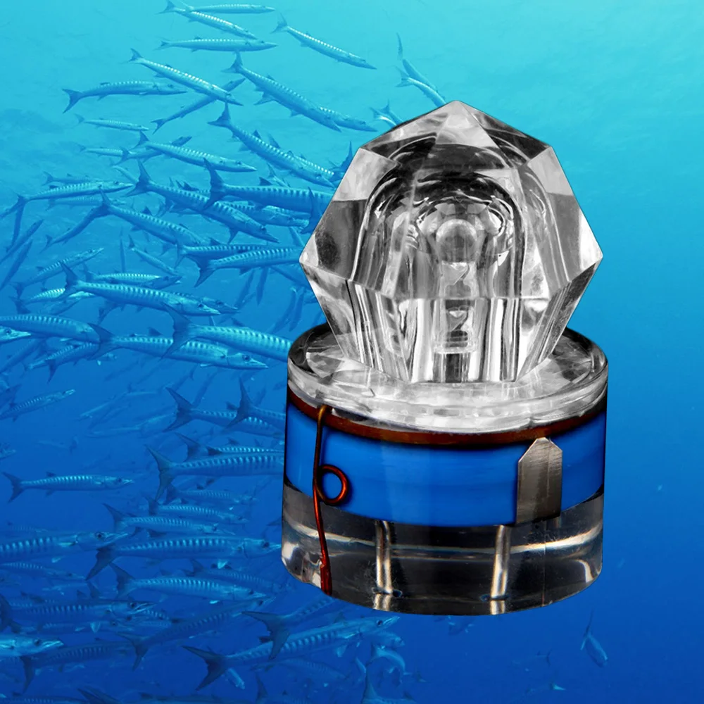 LED глубокое падение Подводные алмаз Рыбалка Мигающий Свет приманка кальмар Стробоскоп Ультра-прозрачный акриловый В виде ракушки