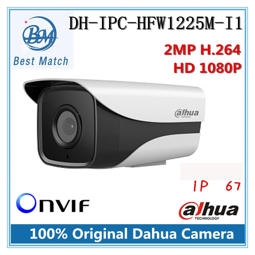 Dahua DH-IPC-HFW1225M-I1 IR HD 1080P Security 2MP IP Camera IP67 Surveillance Network Bullet Camera Support Onvif