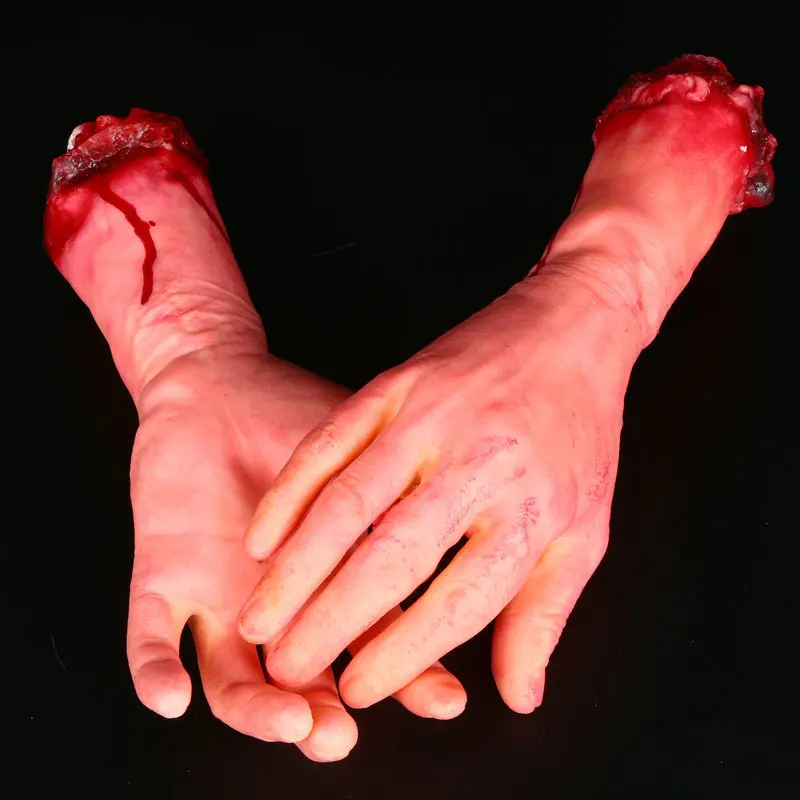 Человека рука руку кровавый мертвых тела Запчасти дом с привидениями Хэллоуин Опора правой AR игрушки груза падения