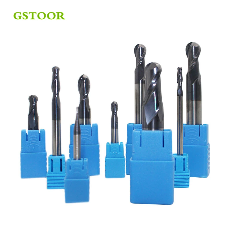 

1PC Ball End Mill length 50L 2 Flute cutting HRC45 1mm 2mm 3mm 4mm milling tungsten steel auger milling cutter