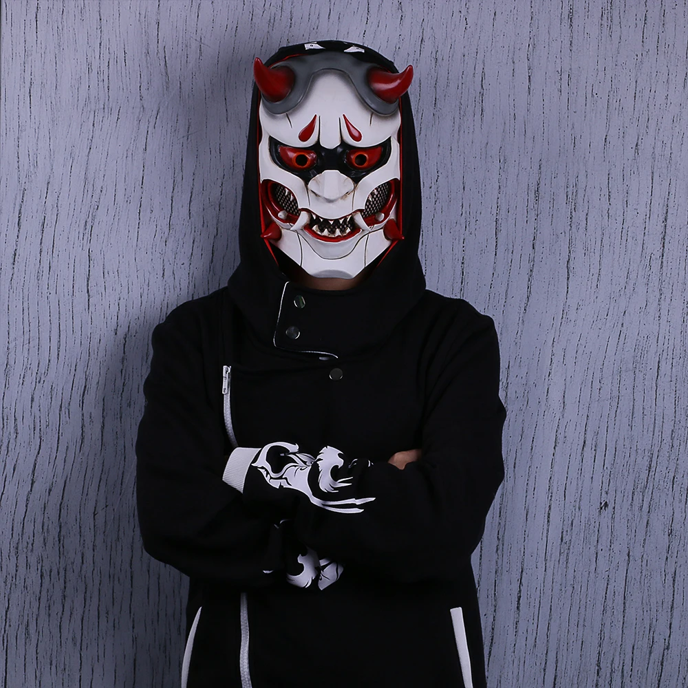 Game OW Genji Skin Oni Mask Cosplay Mask Resin  Hero Mask Prop for Halloween Party Use Gift (8)