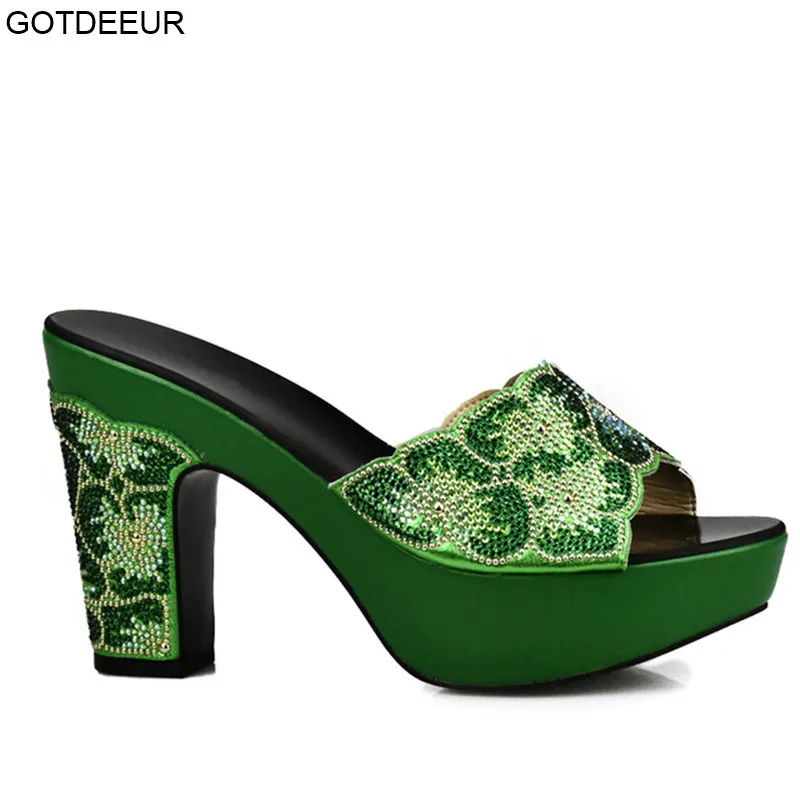 

Latest African Dresses for Women High Quality Larges Size Shoes WomenOpen Toe Sexy Ladies Shoes Party Wedding Shoes