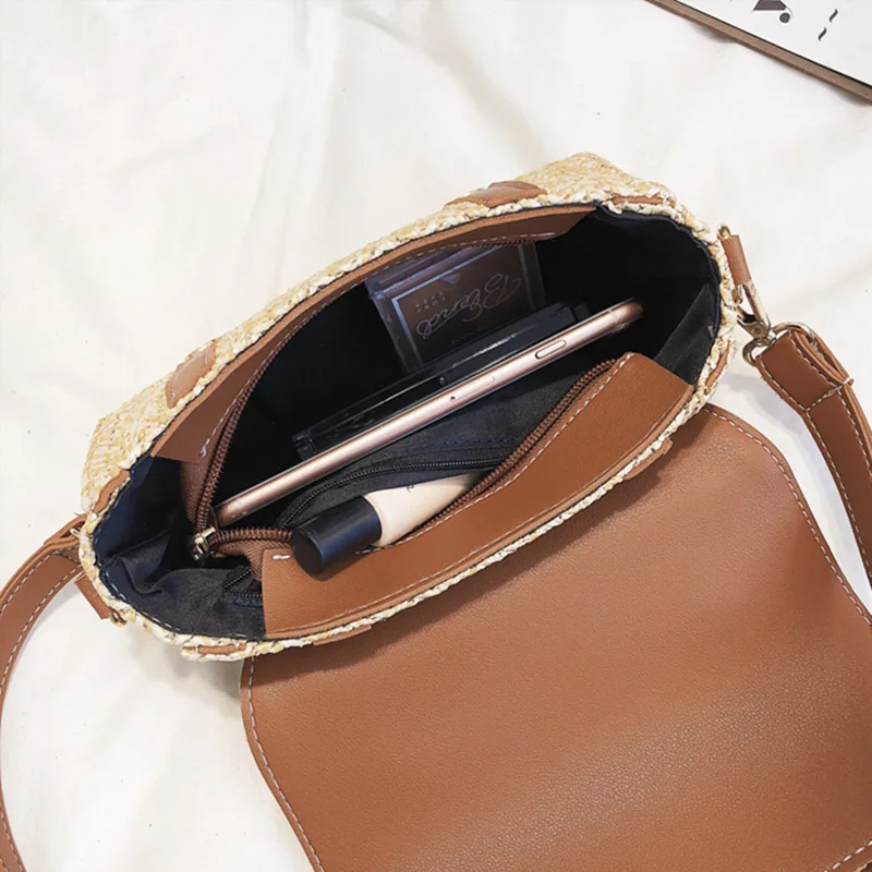 Women Summer Fashion Handbag INS Popular Female Casual Straw Bag Holiday Lady Shoulder Bag Travel Knitted Tote Bolsa SS7219 (15)