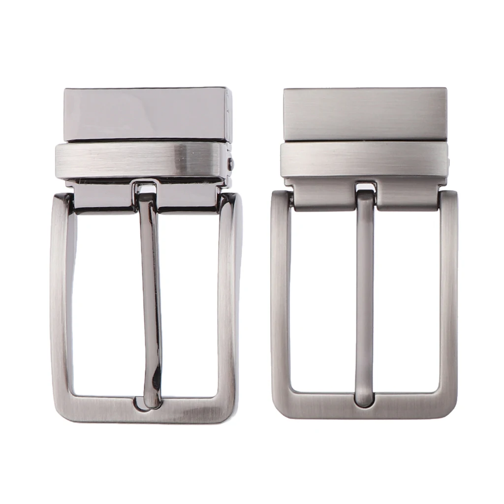 2Pcs Alloy Reversible Belt Buckle Single Prong Rectangular Pin Belt Buckle