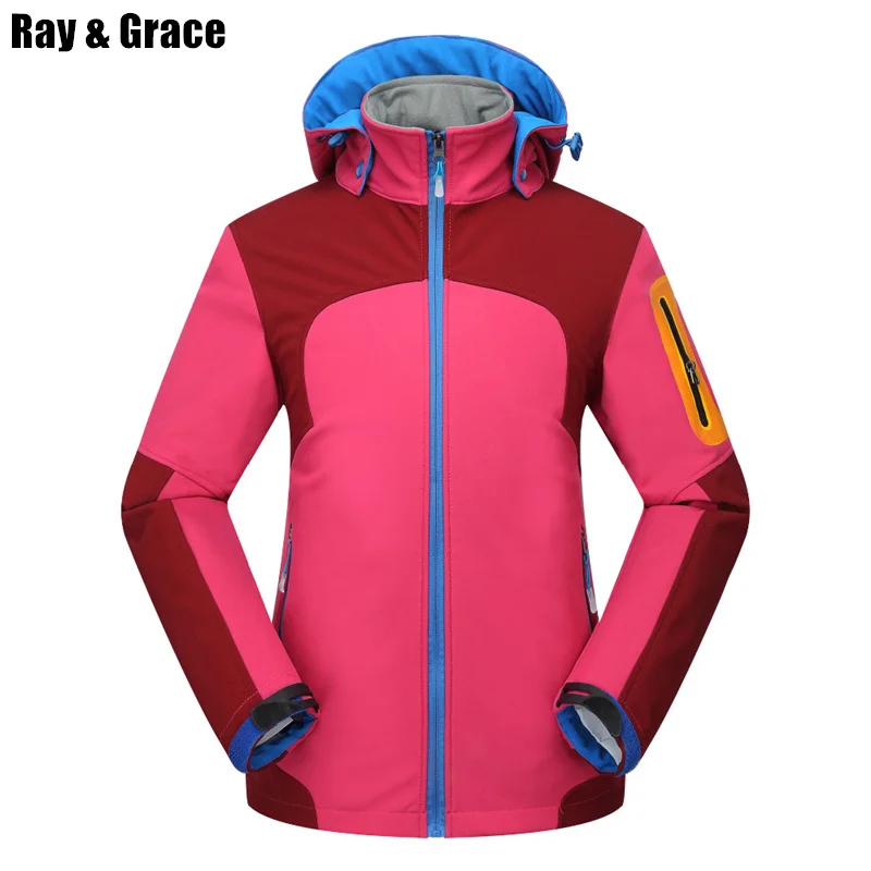 RAY GRACE Women Fleece Softshell Sports Jacket Waterproof Windproof