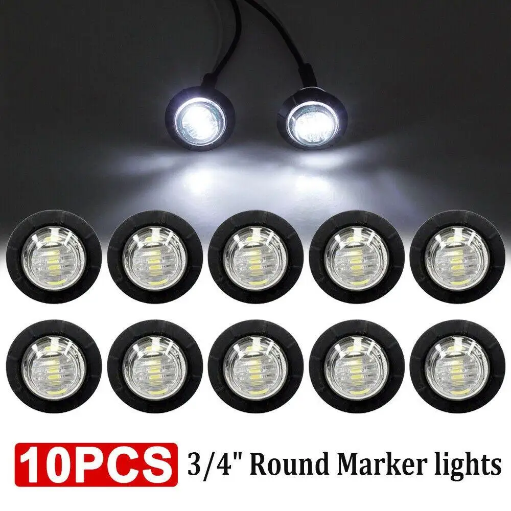 10PCS Car External Lights LED 12V 3 SMD LED Auto Car Bus Truck Wagons Side Marker Indicator Trailer Light Rear Side Lamp