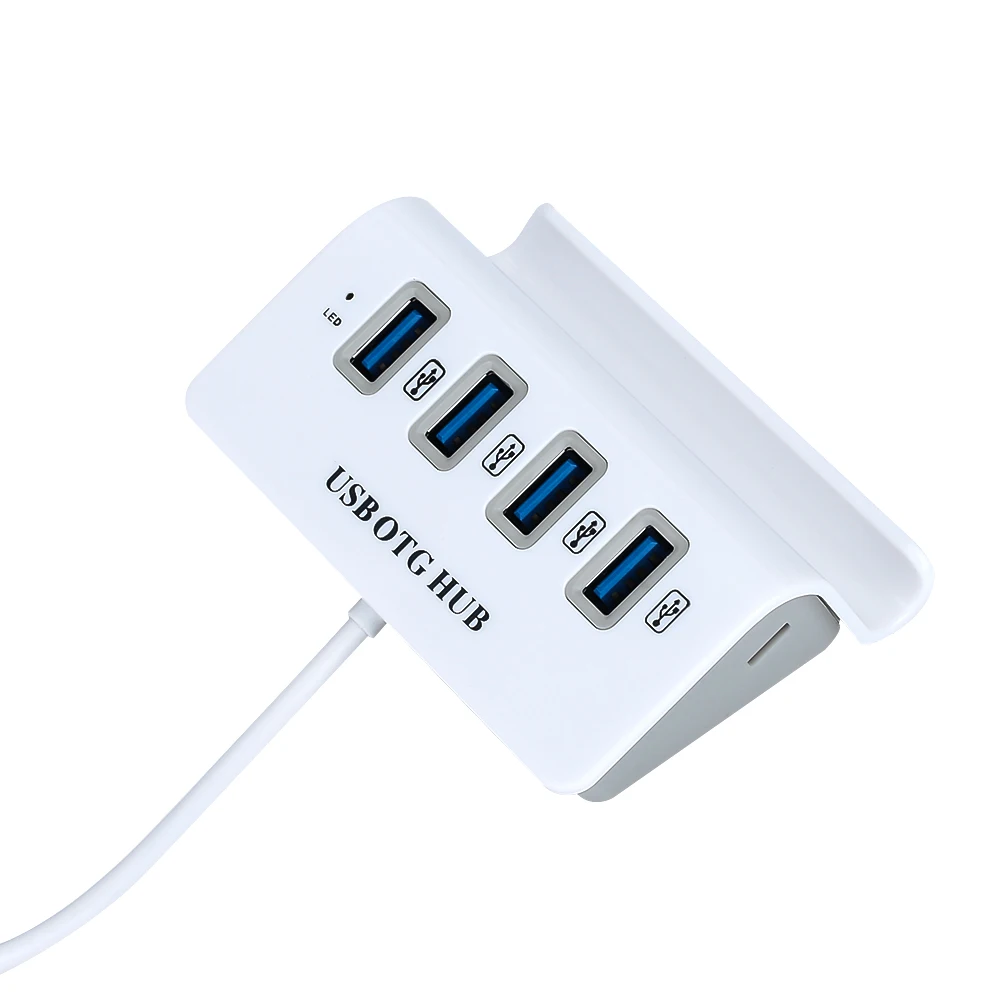 Mini 4 Порты и разъёмы USB 2,0 Micro USB/Тип-C высокой Скорость концентратор 480 Мбит/с для портативных ПК белый