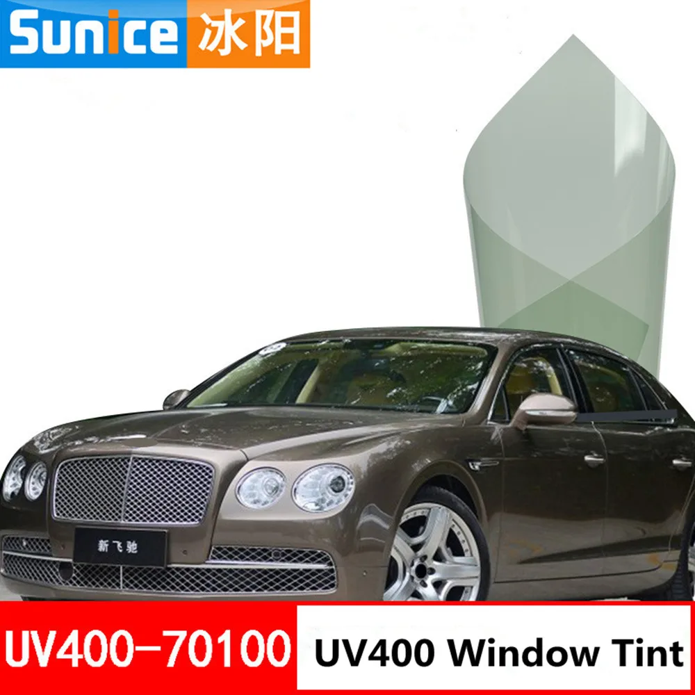 

SUNICE Car Sunshade Film UV400 Window Tint VLT70% Light Green Solar Tint Film Car Windshield 0.8x5m/32"x196