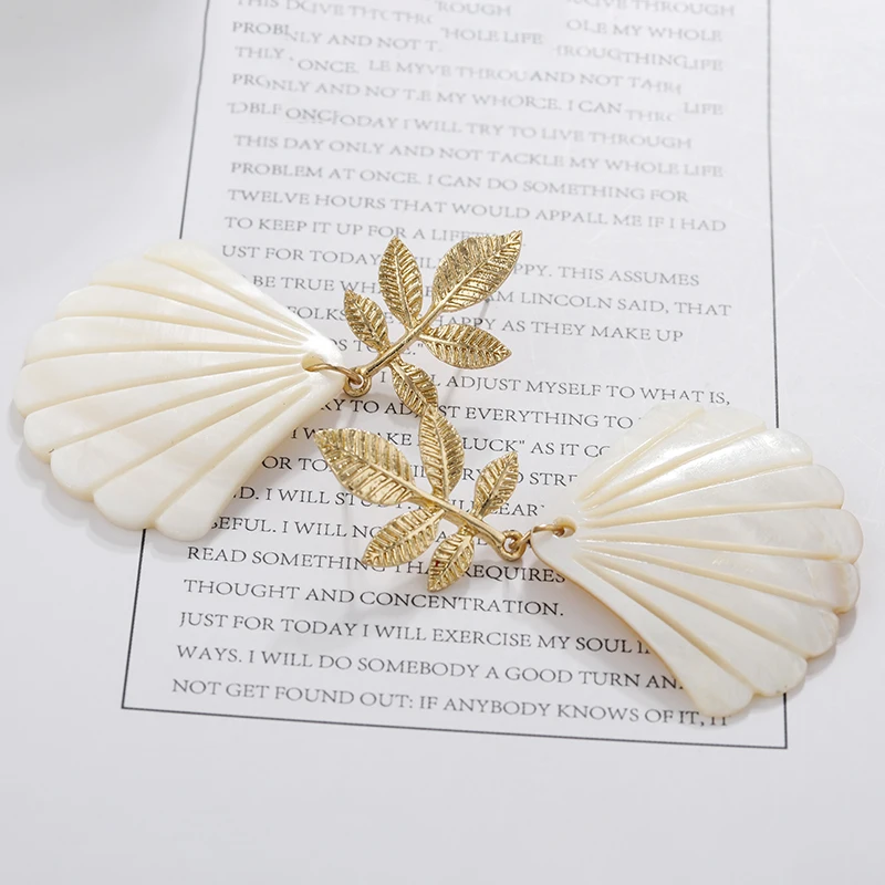 AENSOA Bohemia Shell Подвеска Висячие серьги для женщин 2019 Нерегулярные Пресноводные