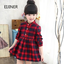 Клетчатые платья для девочек с длинными рукавами; Новинка г.; Одежда для девочек; хлопковые детские платья; одежда для малышей; одежда для маленьких девочек; Детские платья
