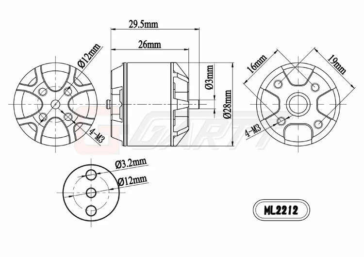 4 х GARTT ML 2212 920KV 230 Вт бесщёточным двигателем для гексакоптера с собственн-адаптер для блокировки для квадрокоптера дрона F450