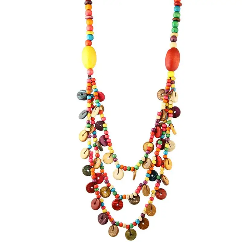 

New arrive multilayer Handmade Bohemian coconut shell Necklace For Women WN07