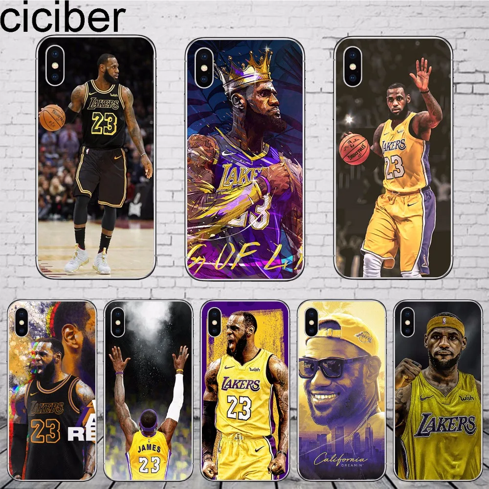 

ciciber LeBron James Los Angeles Phone Case Cover For iphone 7 X 7plus 6 6S 8 8plus 5 5S SE Soft Silicone TPU Coque Funda