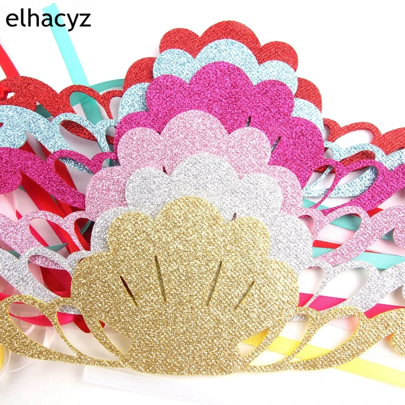 1PC Girls Glitter Mermaid Headband for Kids Summer Shiny Shell Satin Hairband Birthday Party Princess Tiaras Hair Accessories