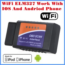 [ ] новое поступление считыватель кодов диагностический инструмент WiFi ELM327 WiFi работа с iPhone и Android OBD-II OBD Can