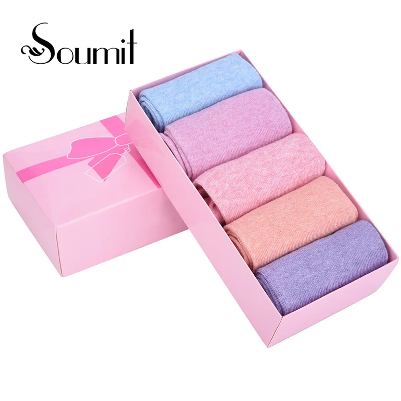 Soumit 5 Pairs/Set Women's Spring Winter Cotton Socks