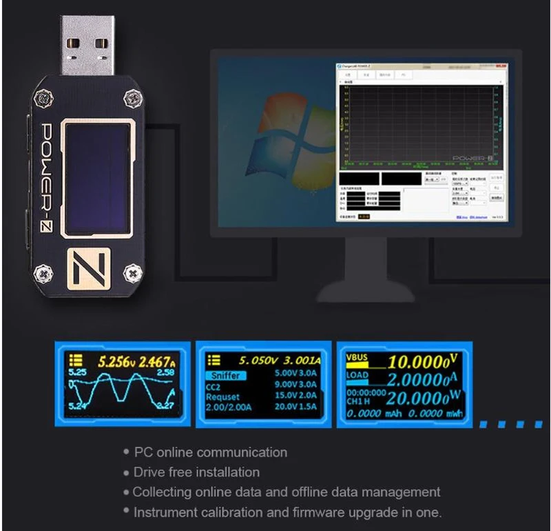 I power fix power Z USB тестер type-c PD QC 3,0 2,0 зарядное устройство Напряжение Ток пульсация двойной тип-c KM001 вольтметр power Bank Detect