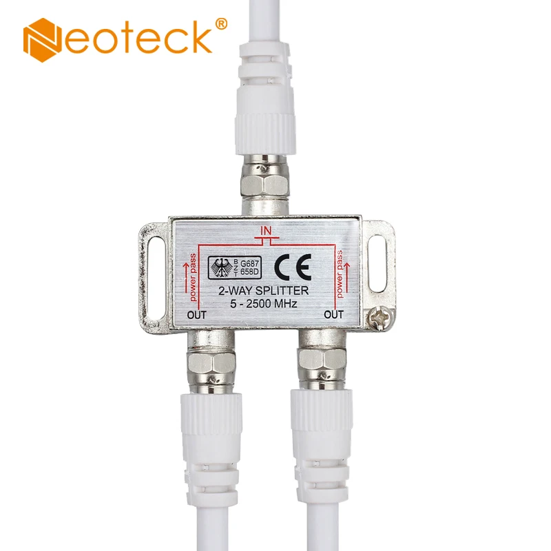 Buy TV / CATV Broadband Splitter 2 Way F Type Cable 2 Way 2500MHz KIT For