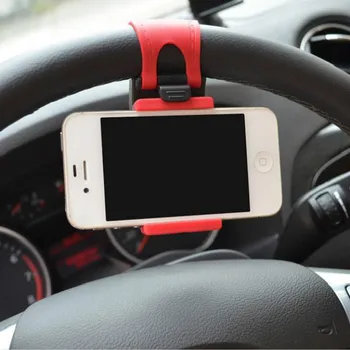 

Free Shipping Universal Car Steering Wheel Bike Clip Mount Holder For iPhone iPod MP4 GPS Mobile Phone Holders