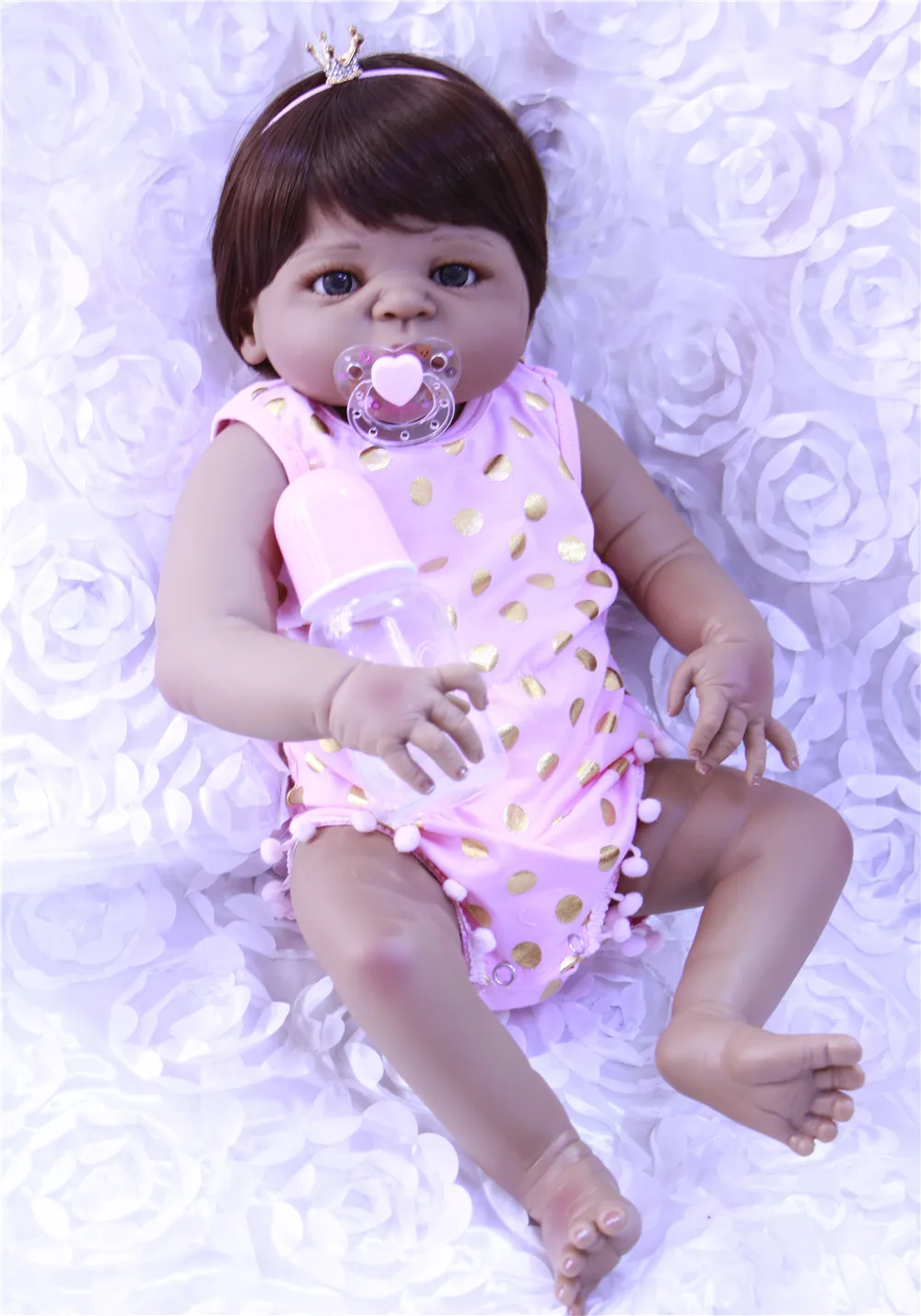 Силиконовая кукла NPK 22 дюйма 55 см из черной кожи для детей|baby reborn dolls|doll bebereborn dolls |