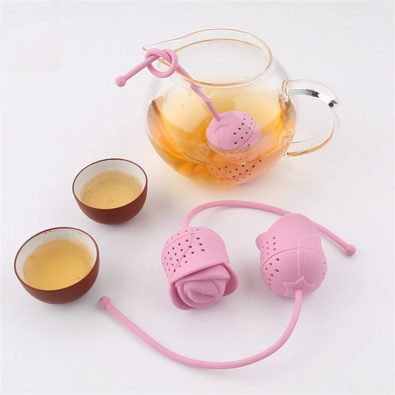 

Silicone Strawberry Rose Shape Tea Infuser Loose Leaf Tea Strainer Herbal Spice Infuser Filter Tools Random Color