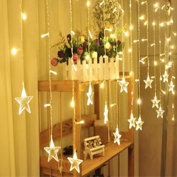 

Christmas 3.5M Star Snowflake Tree LED Curtain Light ornament Navidad 2019 Christmas Decorations for Home Outdoor New Year Natal