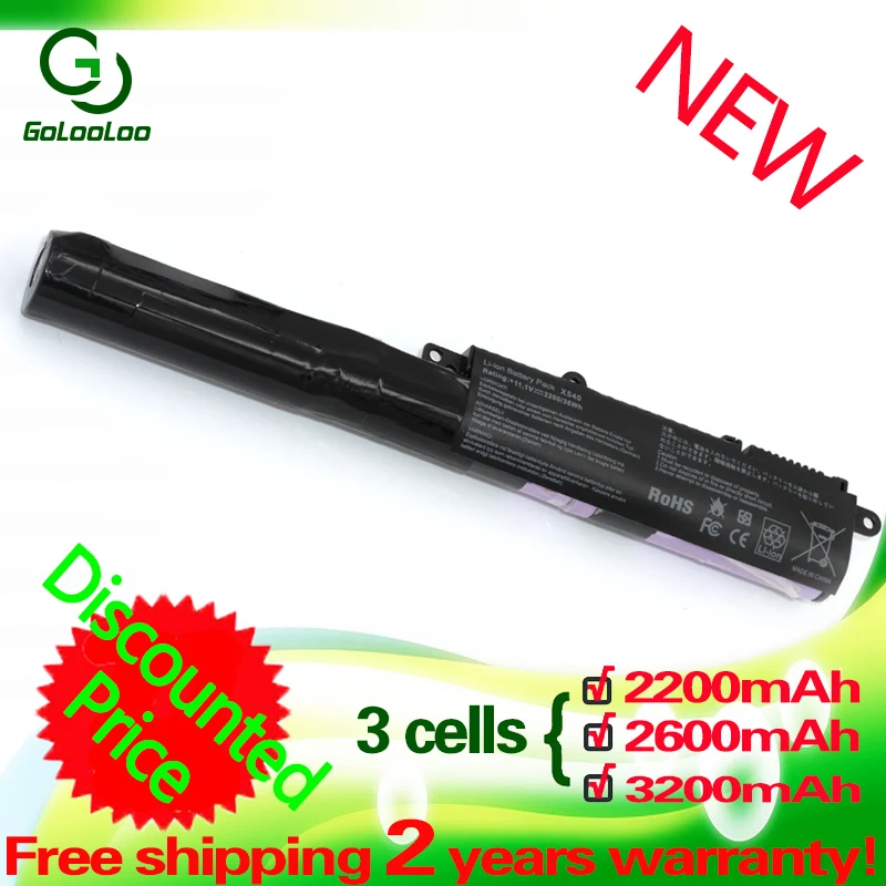 Golooloo 3 ячейки Аккумулятор для ноутбука ASUS A31N1519 F540SC R540L X540SA R540LA X540SC R540LJ X540LJ F540UP7200