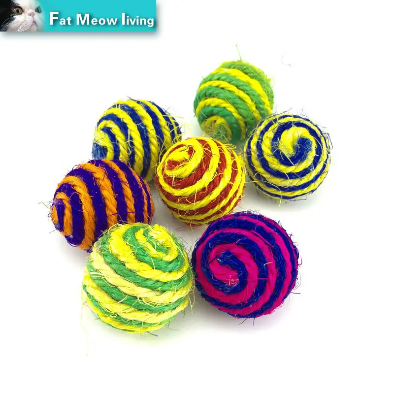 Hot Cat toy 1pcs ball Pet dog cat Kitten Teaser Playing Chew Rattling Sound Toys Rope Ball