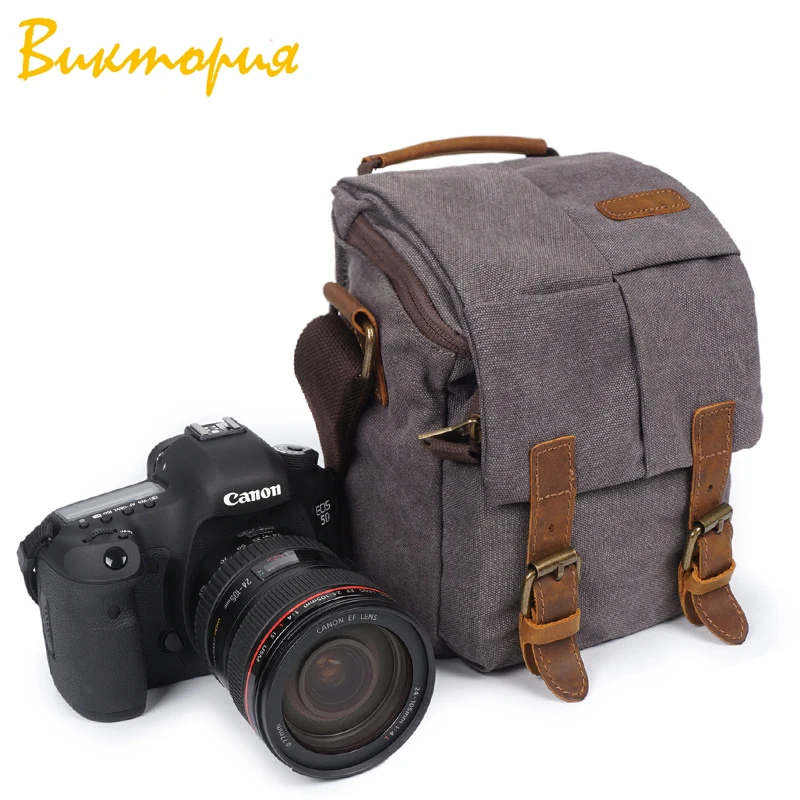 

CHARA'S brand canvas Cosmetic bag women/men Storage camera Shoulder photography bags outdoor Unisex travel Messenger bag
