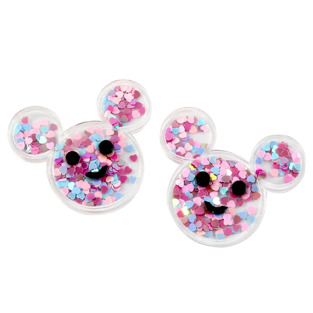 

New Cute Quicksand Transparent Plastic Resin with Colorful Sequins DIY Make Hair Clip Accessories Craft Handmade Decor,5Yc6718