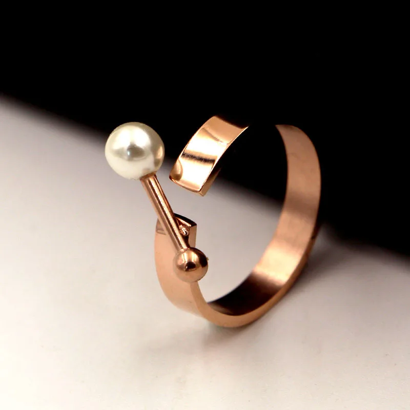 Розовый цвет золотистый из нержавеющей стали кольца для женщин anillos mujer модная