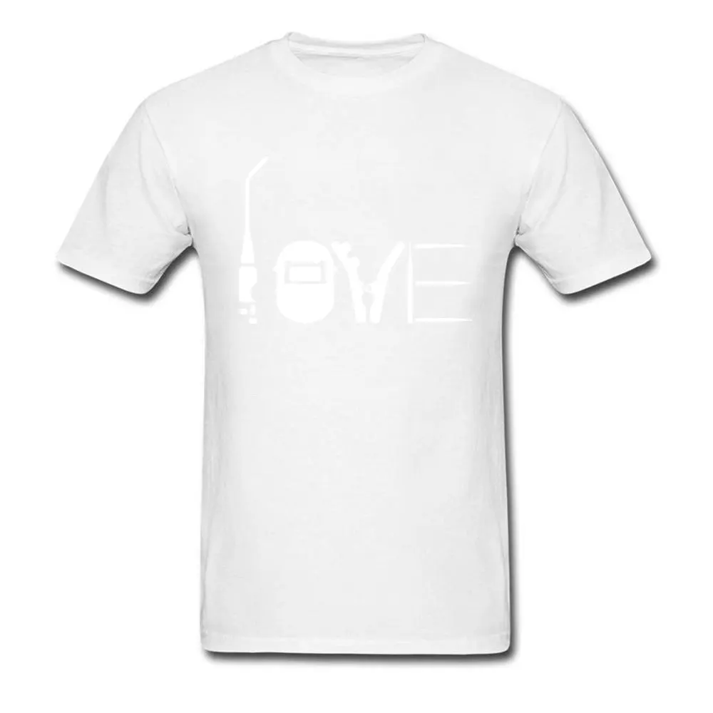 LOVE-WELDING T-shirts for Men cosie Summer Tops Shirts Short Sleeve 2018 New Fashion Design Tee Shirts Crewneck 100% Cotton LOVE-WELDING white